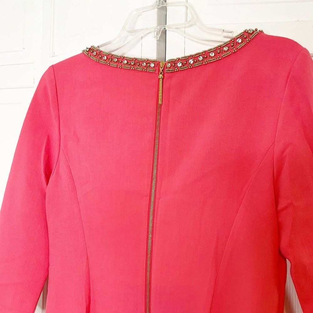 ❌SOLD❌ Lilly Pulitzer Brontë Pink Watermelon Shift Gold Embellished Dress S - Picture 10 of 12